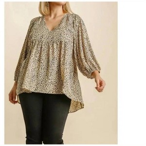 Women's BABYDOLL TOP WITH HIGH LOW HEM - umgee - 1 of 1