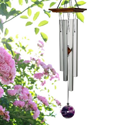 Woodstock Wind Chimes Signature Collection  Woodstock Amethyst Chime  Silver Wind Chime