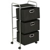 vidaXL Shelving Unit with Storage Boxes - Lightweight Steel and Non-Woven Fabric Organisation Unit - Mobile Black Shelving with Castors - 4 of 4