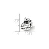 Black Bow Jewelry Sterling Silver & Crystal Just Married Bride & Groom Car Bead Charm - 3 of 4