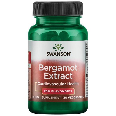 Swanson Bergamot Extract, Multidimensional Support For Cardiovascular Health, Promotes Healthy Cholesterol Levels, 30 Capsules.