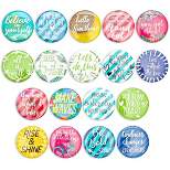 Paper Junkie 18 Pack Colorful Inspirational Magnets Set for Work Lockers and Fridges, Round Locker Accessories for Girls, 1.25 Inches, 0.2 Thick