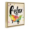 Stupell Industries Relax Rainbow Colors Icon Bath Black Framed Floater Canvas Wall Art - 3 of 4