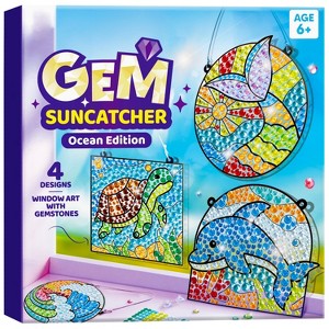 Joyfy 4 PCS Window Art Kit for Kids - Garden/Ocean Themed Suncatcher Kits, Gem Painting Kit, DIY Arts & Crafts, Birthdays Christmas Gift for Aged 6+ - 1 of 4