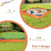 Safstar Kids Wooden Backyard Sandbox W/ Built-in Corner Seating Kid's Outdoor Furniture - 4 of 4