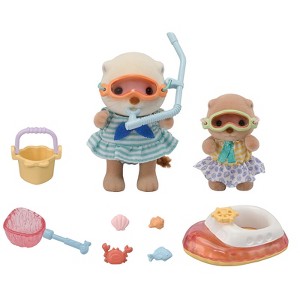 Calico Critters Sea Otter Sisters Splashy Snorkel Set, Dollhouse Playset with 2 Figures and Accessories - 1 of 4