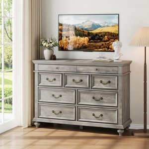ODK Dresser for Bedroom, 48" Wide 9 Drawer Dresser for Closet, Modern Wooden Drawer Organizer Clothes, Chest of Drawers with Retro Handles for Bedroom - 1 of 4
