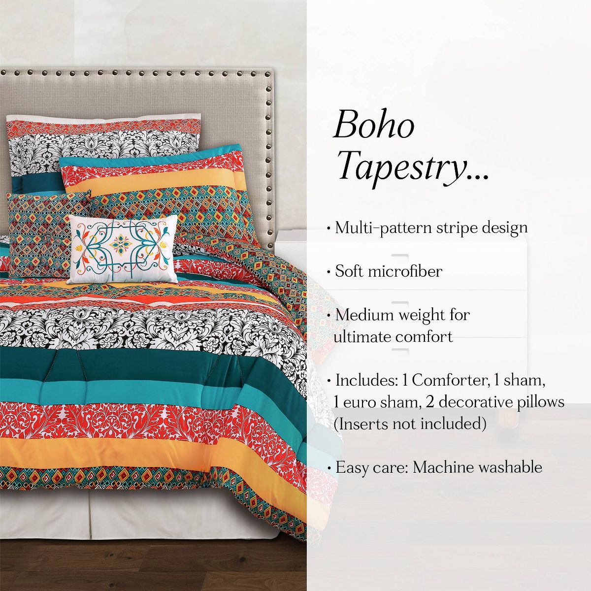 Lush Décor Boho Stripe Reversible Comforter Set - thumbnail 4