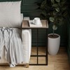 JIONJOY C-Shaped End Table with Beaded Tray Top - Space-Saving Farmhouse Snack Table for Couches - 4 of 4