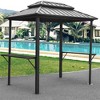 NicBex Grill Gazebo, Aluminum BBQ Outdoor Gazebo with Metal Frame and Shelves Serving Tables, Permanent Double Roof Canopy Hard top Gazebos - 3 of 4