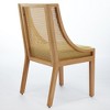 Racxily Rattan Dining Chair, Solid Wood Frame with Linen Upholstered Seat & Armrests for Kitchen & Dining Room - 2 of 4