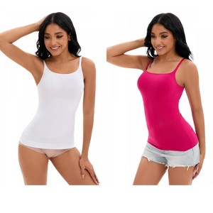 INSPIRE CHIC 2 Pcs Women's Adjustable Straps Cami Tummy Control Slimming No Trace Shapewear Camisole - 1 of 4