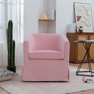 27.36" Modern Swivel Chairs with Elastic Sponge Backrest Seat Cushion Solid Wood Frame Upholstery Sofa Chairs for Bedroom Living Room - 1 of 4
