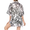 LA LEELA Women's Summer Casual Beach Hawaiian Blouse Shirt Hawaii Blouses Short Sleeve Dress Tops Tee Button Down Shirts for Women L Tiger Skin, Black - 4 of 4