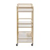 Glam Marble Bar Cart Gold - Olivia & May: Luxury Tea Serving Cart, No Assembly, Metal Frame - 3 of 4