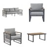 4-Piece Outdoor Furniture Set,Conversation Set with Teslin Rope Weaving and Coffee Table, Chair with Steel Frame and Foam Cushions-Coolbibila - 4 of 4