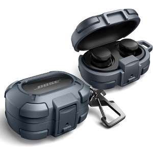 Dexnor for Bose QuietComfort Earbuds Protective Case with Drop-Proof Lock, Shockproof Rugged Bumper Cover with Carabiner & Keyring - 1 of 3