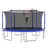 HFYee 8/10/12/14/10*16FT Backyard Trampoline Basketball Kit with Bonus Balls & Safety Enclosure for Ages 8+, Blue - 4 of 4