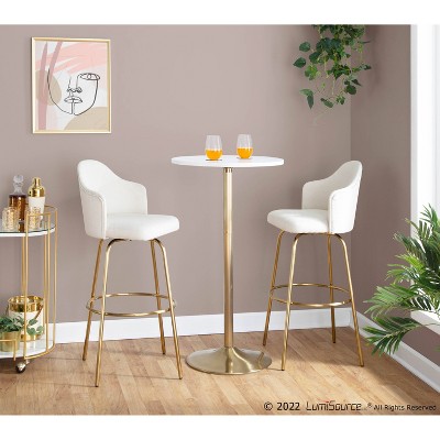Pebble 24 Bar Height Table Gold/Whites - LumiSource