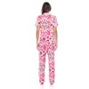 Women's Short Sleeve Top and Pants Pajama Set - White Mark - 4 of 4