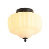 Rennnsan Jonathan 12.6 in. 1-Light Vintage Black Cone Dome Milky White Glass Flush Mount Light for Foyers, Bedrooms - 3 of 4