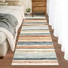 Machine Washable Indoor Modern Geometric Area Rugs with Stripped Lines, Soft Non Slip Floor Carpet for Home Office - 3 of 4