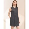 INSPIRE CHIC Women's Button Up Sleeveless Crew Neck Shirtdress - 2 of 4