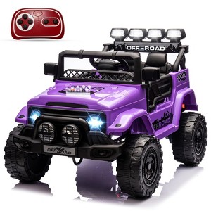Kids Ride On Truck 12V Electric Car - Parent Remote Control, 3 Speed Modes, Treaded Tires, Built-in Music & Stories for Ages 3-8 (66 LBS Capacity) - 1 of 4