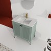 Vynxaria 30 in. Single Freestanding Mint Green Steel Bath Vanity with White Ceramic Top KD-PACKING Ready to Assemble - 3 of 4
