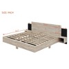 Queen/King Size Floating Platform Bed with LED Lights and Nightstands, Natural/White/Gray-ModernLuxe - 3 of 4