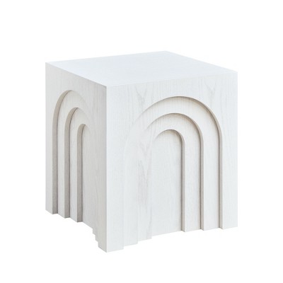 Vynxaria Square Side Table ¨C Mid-Century Modern Accent Table for Living Room, Bedroom & Small Spaces
