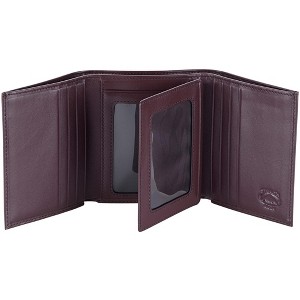 Leather Trifold RFID Wallet For Men With Flip Out ID Holder - 1 of 4