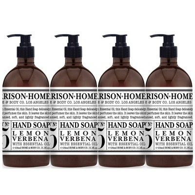 Garrison + Home Plastic Hand Soaps - Lemon Verbena - 21.5 fl oz/4pk