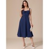 INSPIRE CHIC Women's Spaghetti Strap Sleeveless Sweetheart Neck Side Slit A-line Mid Dress - 4 of 4
