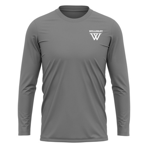 Wellesley College Adult Sport Long Sleeve Left Chest Logo, Athletic Heather - image 1 of 4