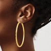 Black Bow Jewelry 3mm x 60mm 14k Yellow Gold Textured Round Hoop Earrings - 3 of 4