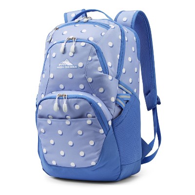 blue polka dot backpack