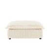 PAGED Corduroy Fabric Ottoman, Modern Wooden Sectional Sofa Footstool Module with Thickened Seat Cushion, Shoe Bench for Living Room, Bedroom - 2 of 4