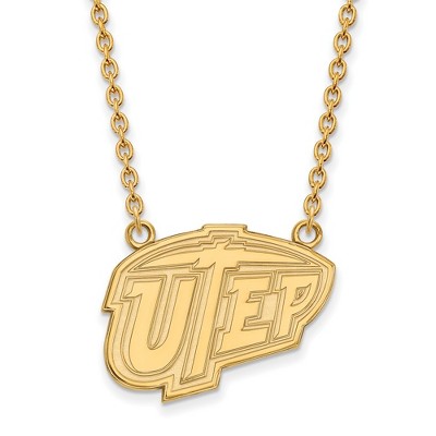 Black Bow Jewelry 14k Yellow Gold Texas at El Paso Miners NCAA Necklace 18 Inch