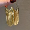 Boho Linear Tassel Drop Dangling Earrings for Women,Long Formal Country Bohemian Fringe Chain Chandelier Prom Statement Trendy Earrings for Party Prom - 3 of 4