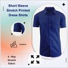 Galaxy By Harvic Men's Slim Fit  Short Sleeve Stretch Printed Dress Shirts - 4 of 4