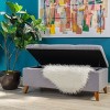 NicBex Polyester Fabric Storage Ottoman Bench,Upholstered Storage Ottoman with Tufted Top,Modern Storage Bench for Living Room,Bedroom,Light Grey - 2 of 4