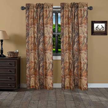 Realtree All Purpose Camouflage Rod Pocket Window Curtains - Camo Drapes in Forest and Rustic Theme, Farmhouse, Living Room, Cabin, and Kitchen