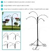 Sunnydaze 4-Arm Garden Hanging Basket Flower Plant Stand with Adjustable Arms - 84" - Black - 2 of 4
