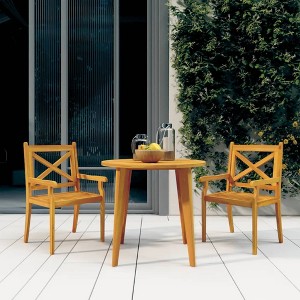 vidaXL Patio Dining Chairs 2 pcs Solid Wood Acacia - 1 of 4