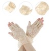 Unique Bargains Women's Half Finger Lace Floral Sunblock Fingerless Gloves 1 Pair - 2 of 4