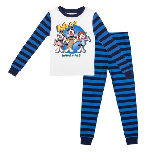 Animaniacs Character Group With Blue Stripes Youth Long Sleeve