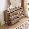 TIRAMISUBEST 6 Drawer Dresser for Bedroom with Deep Drawers, Wood Dressers & Chest of Drawers, Modern White Long Dressers for Closet Living Room - 3 of 4