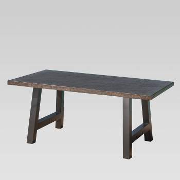 Valencia Rectangle Light Weight Concrete Dining Table - Brown Stone Finish - Christopher Knight Home