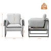 DYHOME Mid-Century Modern Accent Chair, Upholstered Armchair with Armrests and Metal Frame for Living Room, Bedroom. - 3 of 4